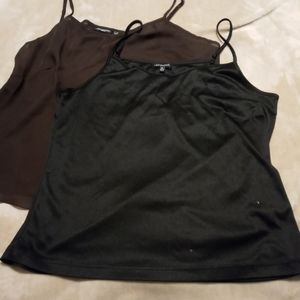 Notations,  2 camisoles,  Black/Brown 2XL